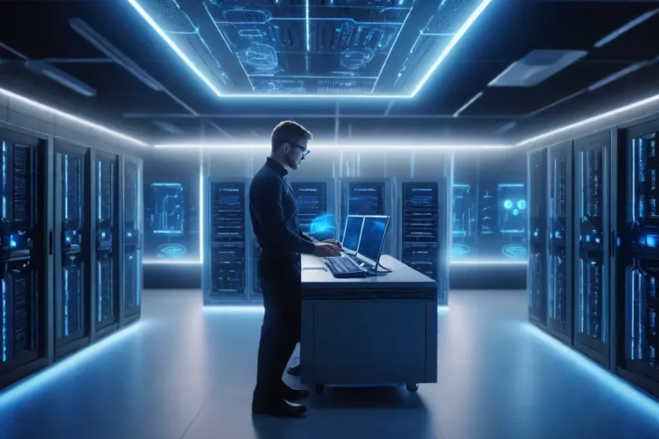 A server admin setting up Redundant Array of Independent Disks