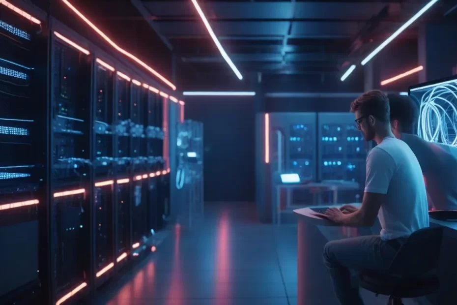 server admin working on a linux based server