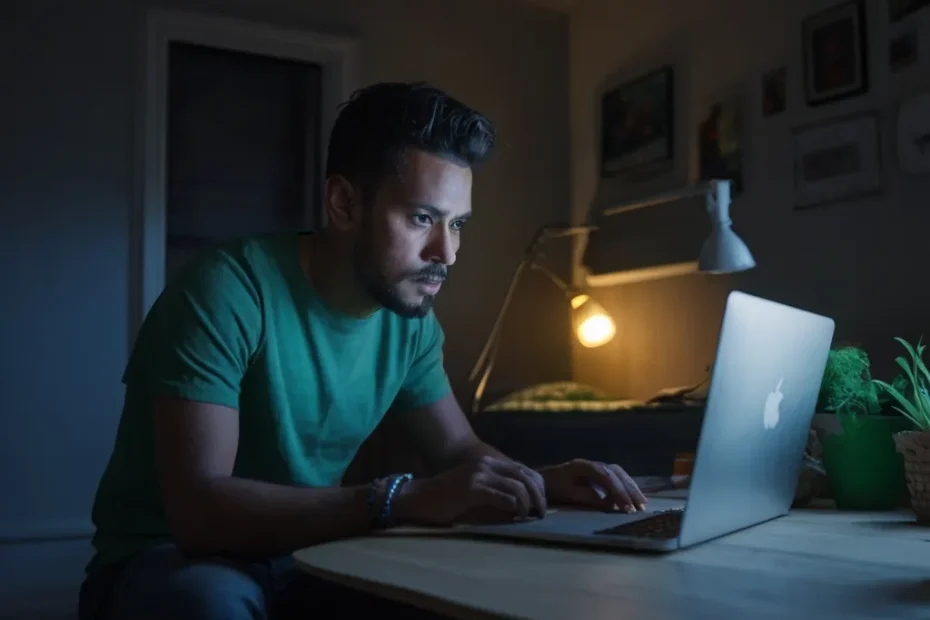 A student learning a python Programming Language from his home